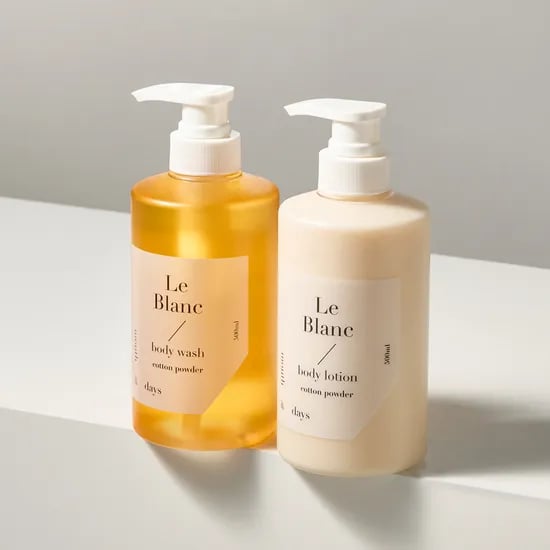 먼스앤데이즈 퍼퓸케어 바디워시 500ml+로션 500ml 2종, 르 블랑(베이비파우더)