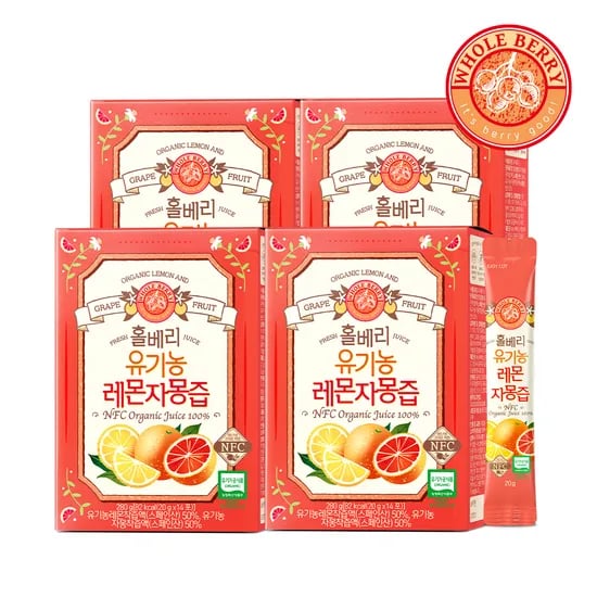 홀베리 유기농 레몬자몽즙 20g 14포, 4개