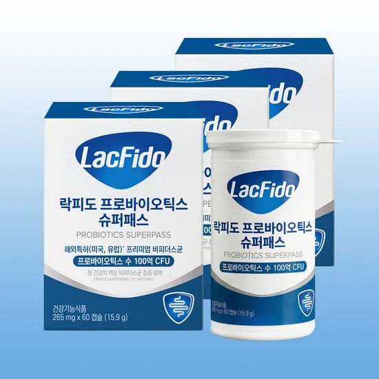 락피도 프로바이오틱스 슈퍼패스 100억 유산균 60캡슐, 3개