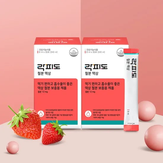 락피도 철분 액상 /흡수율 좋은 딸기맛 액상 30포, 2개