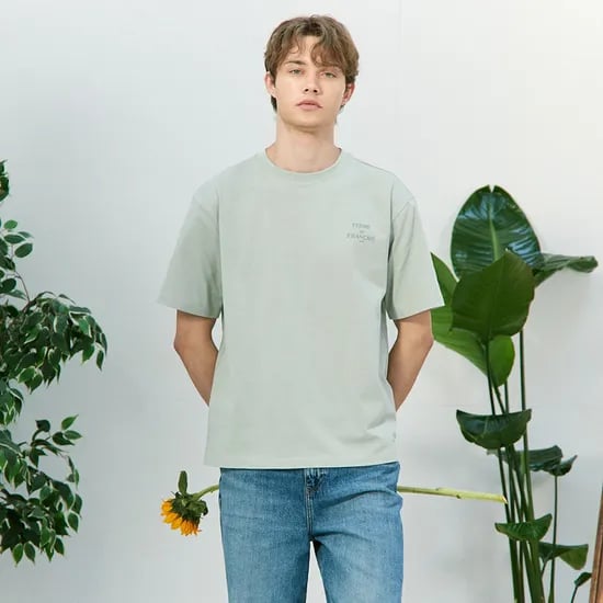 면 20수 레귤러핏 레터링 그래픽 반팔티