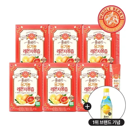 홀베리 유기농 레몬자몽즙 20g 14포, 6개