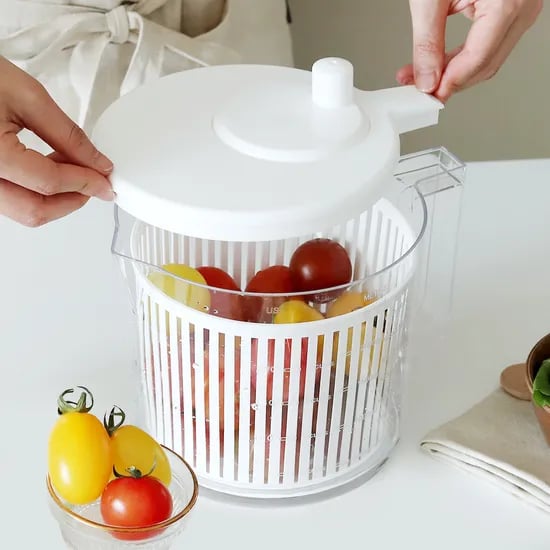 콤팩트 만능 야채탈수기 핸들 손잡이형 2.5L /샐러드 물기제거 스피너 믹싱볼 채반
