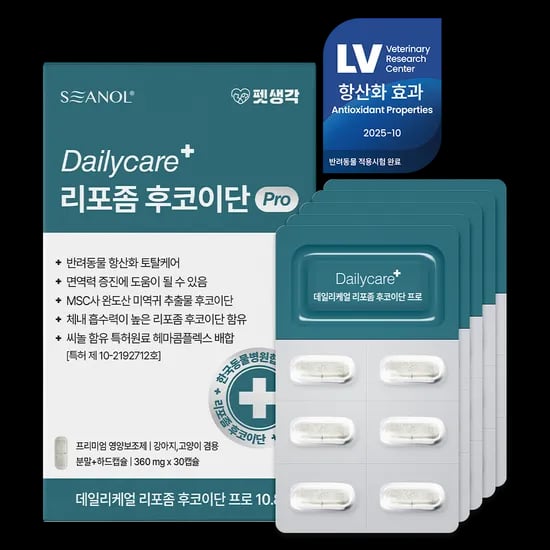 펫생각 리포좀 후코이단 강아지 종합 영양제 항산화제면역력 소화 혈행 피부 고함량 분말, 30캡슐, 1개