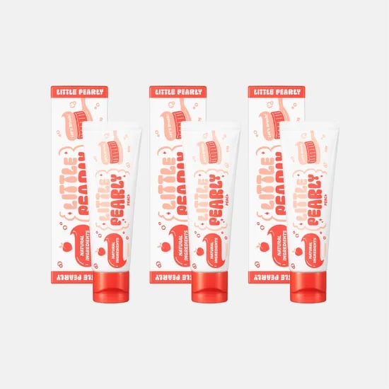 리틀펄리 어린이 고불소 비건 치약 복숭아향, 60g, 3개