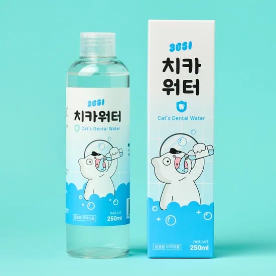 3651 치카워터 덴탈워터 마시는 고양이 치약 구강청결제 가글 칫솔 250ml, 1개