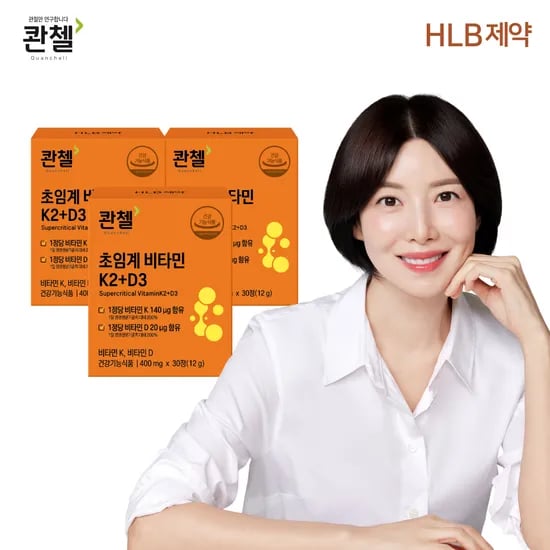 콴첼 초임계 비타민 K2+D3 프리미엄 메나퀴논 MK-7 30정, 3개
