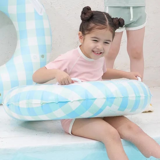 디웨이브 워터플레이 체크 원형 튜브 어린이 수영  물놀이 스트라이프 80cm