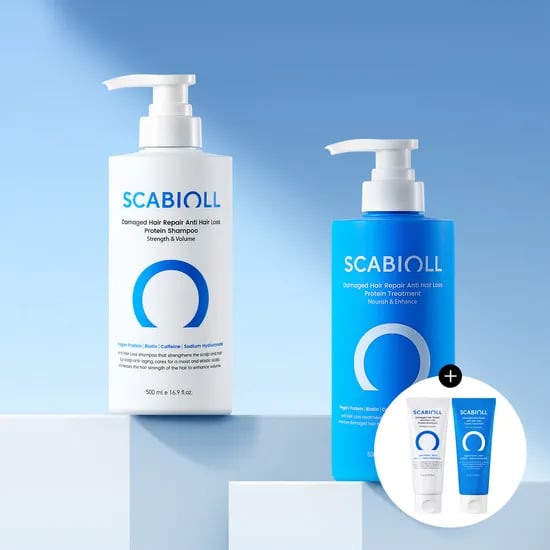 스카비올 탈모증상완화 단백질 샴푸 500ml+단백질 트리트먼트 500ml(+증정 70ml 2개)