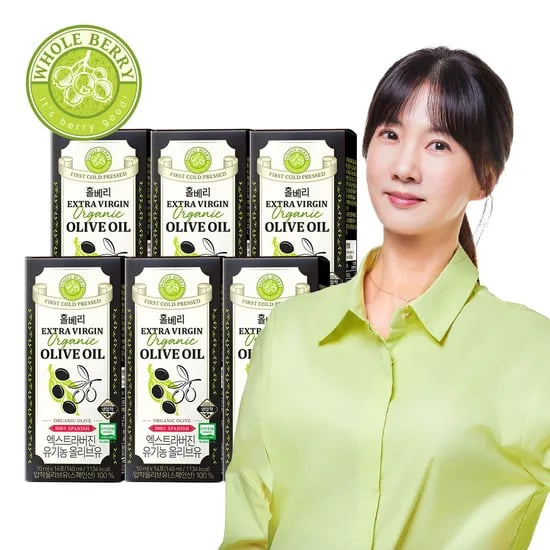 홀베리 엑스트라버진 유기농 올리브유 (1박스 14포입) 140ml, 6개