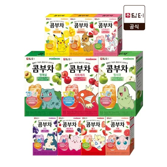 담터 포켓몬 콤부차 10T X 10종 혼합 (100T)