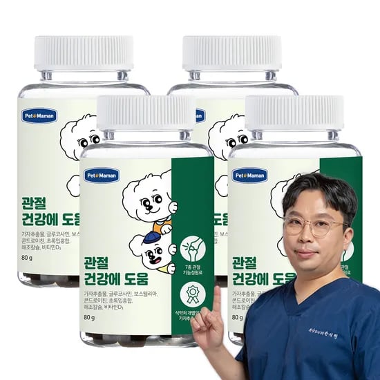 펫또마망 프리미엄 강아지 영양제 면역력 관절 뼈 슬개골 강화, 80g, 4개