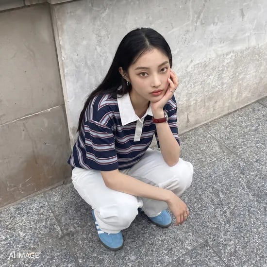스트라이프 카라 반팔 티셔츠 COLLAR STRIPE SHORT SLEEVE T-SHIRT