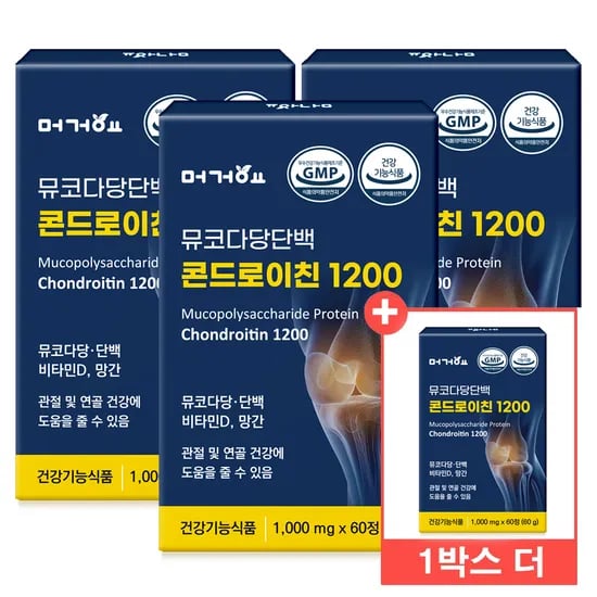 머거요 뮤코다당단백 콘드로이친 1200 소유래 소연골 콘트로이친 효능 60정, 4개