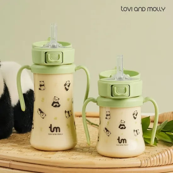 포포 새지 않는 아기 유아 어린이집 원터치락 빨대컵 180ml 280ml