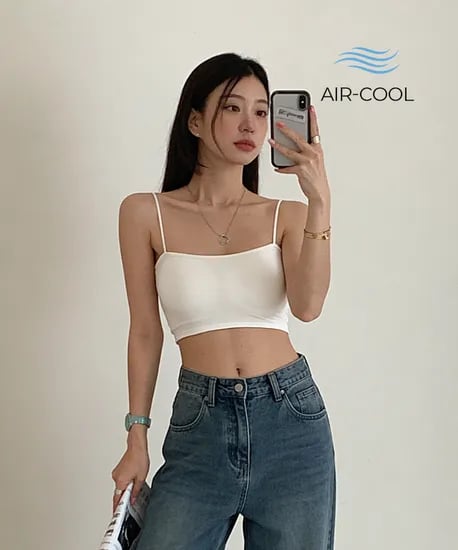 힙핑크 푸딩 튜브 브라탑 하프컵 노와이어 얇은 브라끈 캡나시 (숏/롱)