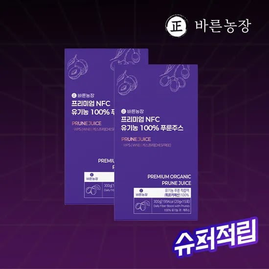 바른농장 유기농 NFC 푸룬주스 15포, 2개
