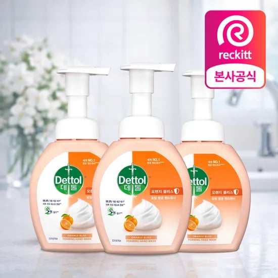 데톨 포밍 항균 핸드워시 오렌지블리스, 250ml, 3개