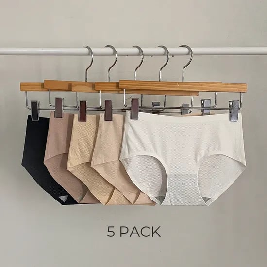 힙핑크 [5PACK/빅사이즈] 샌드 에어홀 쿨링 이지 심리스 삼각팬티세트