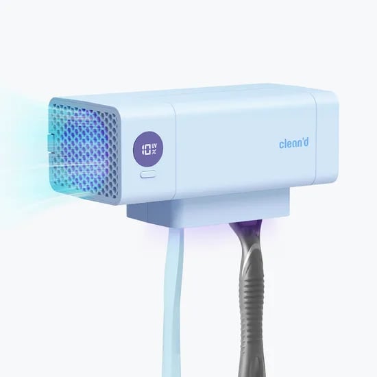 클린디 가정용 무선 2인용 칫솔살균기 트윈디 블루