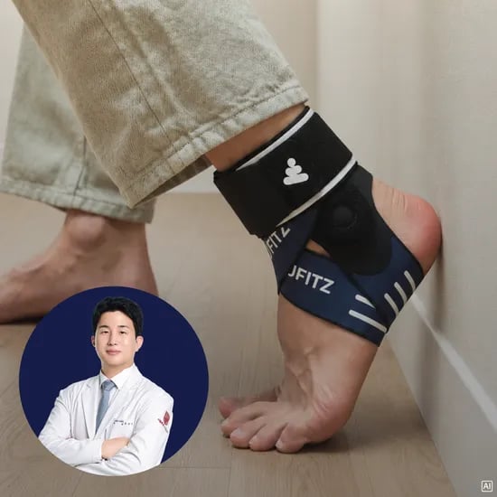 뮤피츠 발목보호대 테이핑 인대 밴드 발등 아킬레스건 족저근막염 얇은 반깁스 러닝