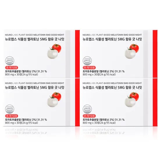 뉴로랩스 식물성 멜라토닌 5MG 함유 굿 나잇 30정, 4개