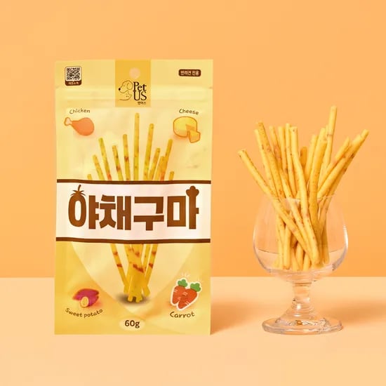 펫어스 야채구마 강아지트릿 강아지당근 당근+치킨+치즈+고구마, 60g, 1개
