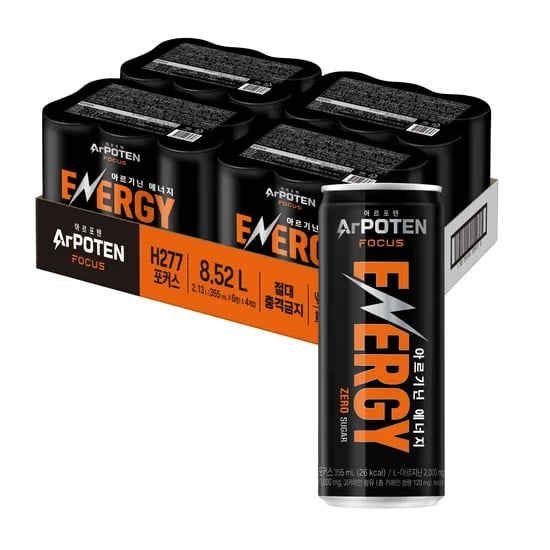 아르포텐 포커스 에너지음료 에너지드링크 파인애플 앤 오렌지, 355ml, 24개