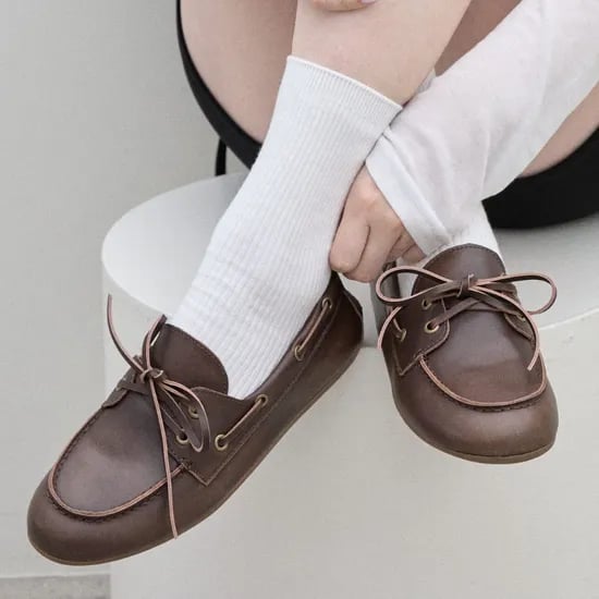 스퍼 세인트 라운드 소가죽 보트슈즈 레이스업 로퍼 1cm -VS9021 (2color)