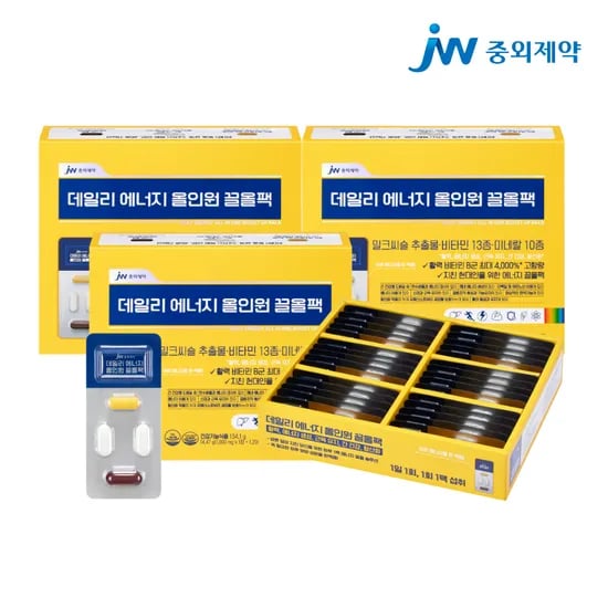 JW중외제약 데일리 에너지 끌올팩 비타민B 밀크씨슬 올인원영양제 멀티팩 30포, 3개