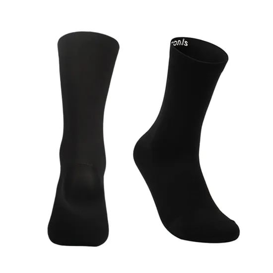브로니스 클래식 스포츠 자전거 라이딩 사이클링 양말 심플 블랙, S2 260-275mm