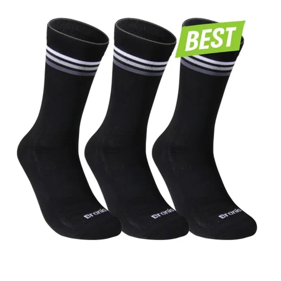 브로니스 클래식 스포츠 자전거 라이딩 사이클링 양말 3세트 GDR 블랙, S1 225-255mm