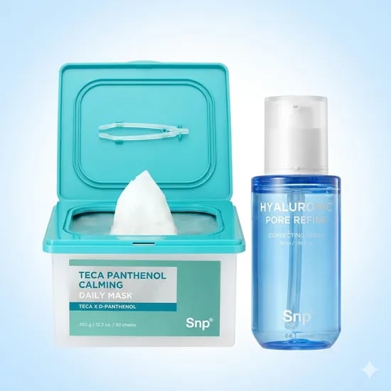 SNP 테카 디판테놀 뽑아쓰는 진정 데일리 마스크팩 30매, 1개 + 수분세럼 50ml