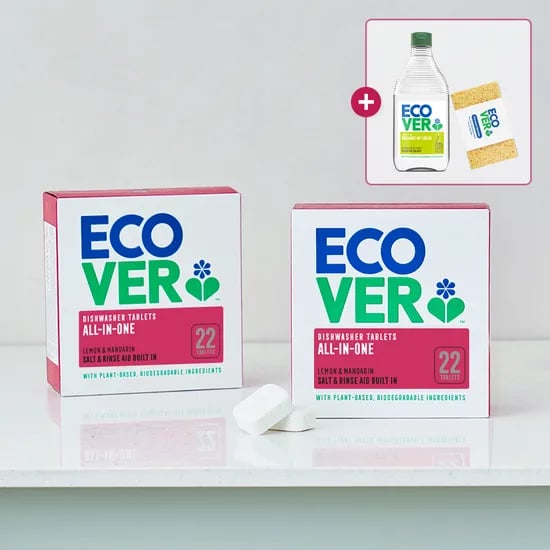 에코버 올인원 식기세척기세제 레몬 만다린 22개입 2개+주방세제 450ml