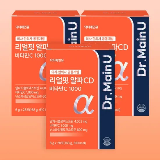 리얼핏 알파 CD 4002 알파시클로덱스트린 알파시디 분말 씨디 28포, 3개