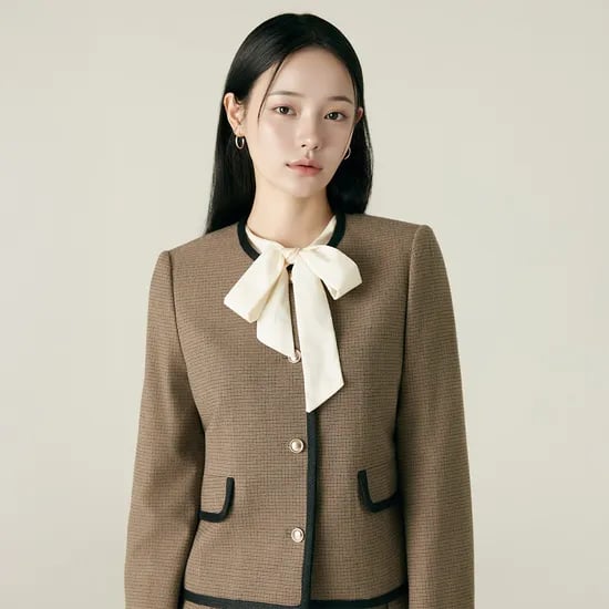 로엠 칼라리스 배색 자켓 RMJKF4TR52