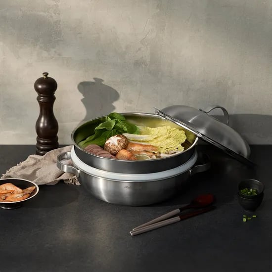 롤스보일 316L 라이트 통3중 국산 스텐 파티웍 세트 28cm 찜기 곰솥 인덕션 찜냄비