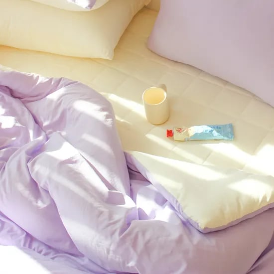 부드러운 디어마이 리버서블 워싱 옥수수솜 무봉제 차렵이불 세트 라벤더 가든, Q베이직세트(이불+베개커버)