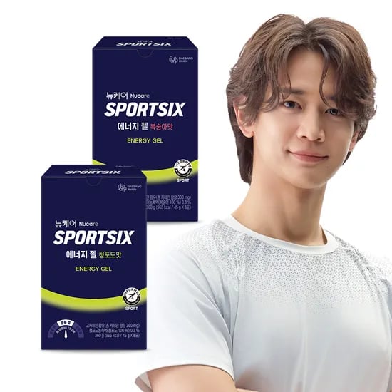 뉴케어 스포식스 러닝 마라톤 에너지젤 복숭아맛&청포도맛 (총 16포)