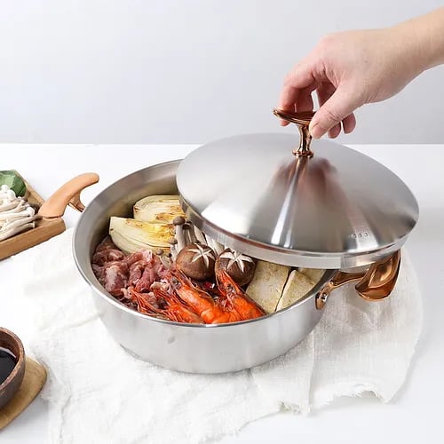 베세머 오리진 통5중 316스텐 냄비 인덕션 밀폐유 전골 찌개 24cm, 전골냄비