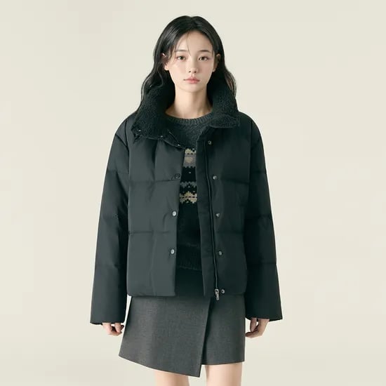 로엠 하이넥 덤블 카라 숏다운 RMJDF4CR12