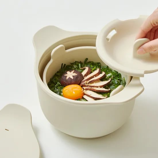 실리프랑 4인용 전자레인지 밥솥 실리콘 찜기 크림화이트 1P