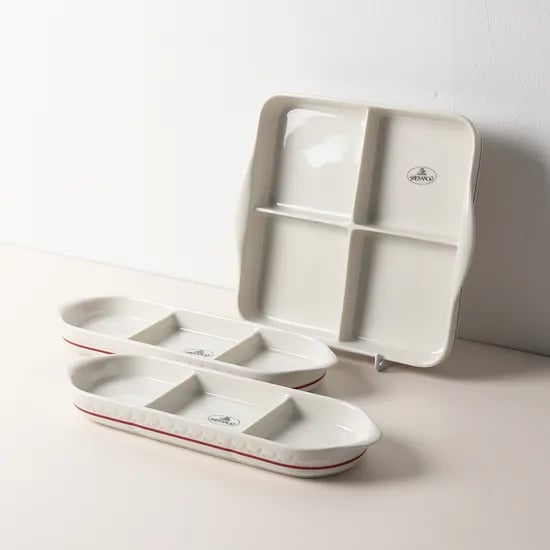 집들이 선물 시라쿠스 쉐난고 카디날 나눔접시 3개, 4칸 정사각 1P+3칸 직사각 2P