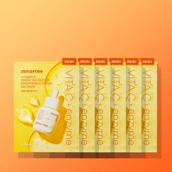 이니스프리 비타민C 그린티 엔자임 브라이트닝 세럼 겔 마스크 25mL 6매, 1개