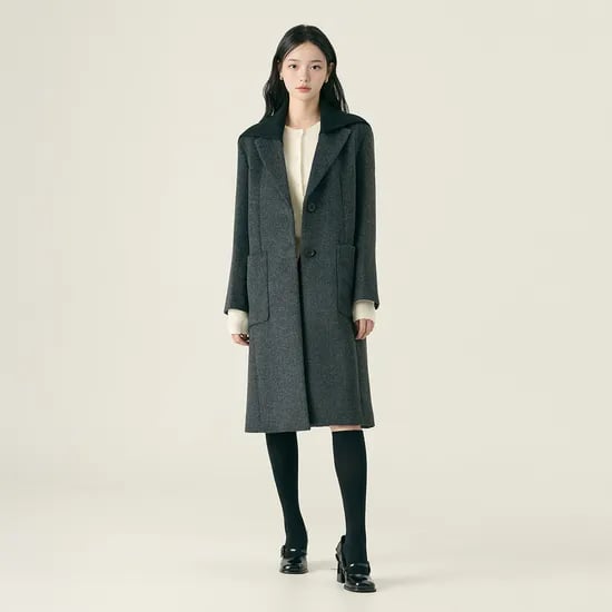 로엠 니트 카라 롱코트 RMJHF4VR14