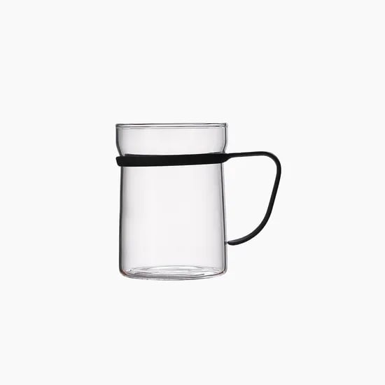 에지리 핏핸드 내열유리 머그컵 (스텐핸들) 440ml, 1개, 클리어