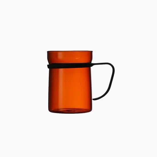 에지리 핏핸드 내열유리 머그컵 (스텐핸들) 440ml, 1개, 엠버