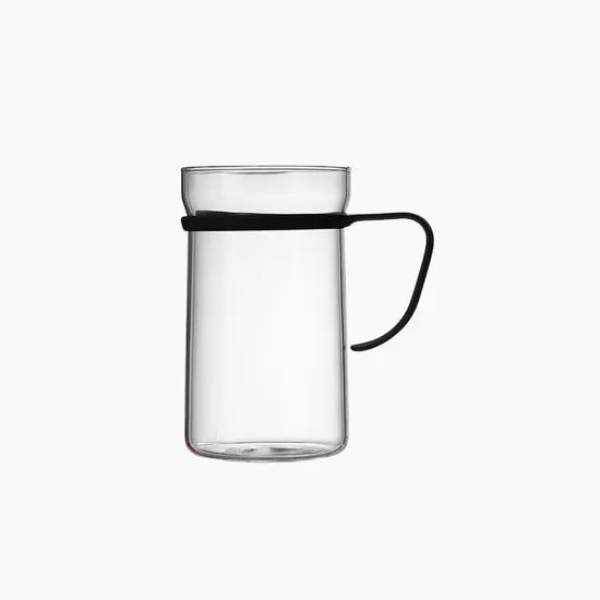 에지리 핏핸드 내열유리 머그컵 (스텐핸들) 550ml, 1개, 클리어