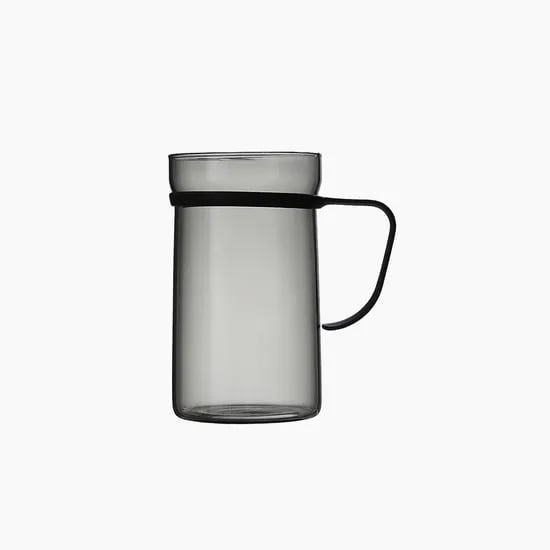 에지리 핏핸드 내열유리 머그컵 (스텐핸들) 550ml, 1개, 그레이