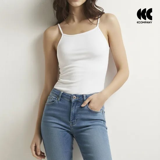 여성 골지 끈나시 캐미솔 러닝 롱나시 슬리브리스 이너 데일리 10매